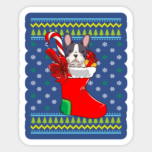 Bulldog Ugly Christmas Sweater Sticker